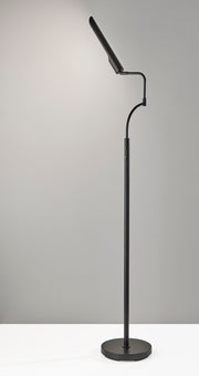Zane LED Swing-Arm Floor Lamp in Black