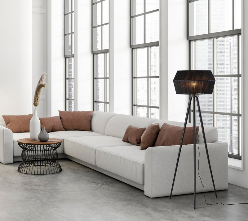 Montana Floor Lamp in Black Wood