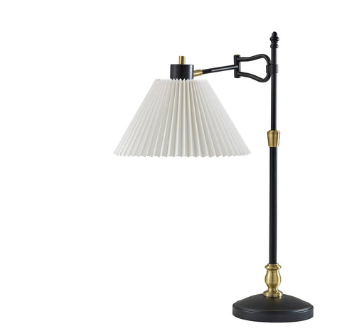 Elijah Swing-Arm Table Lamp in Black & Antique Brass