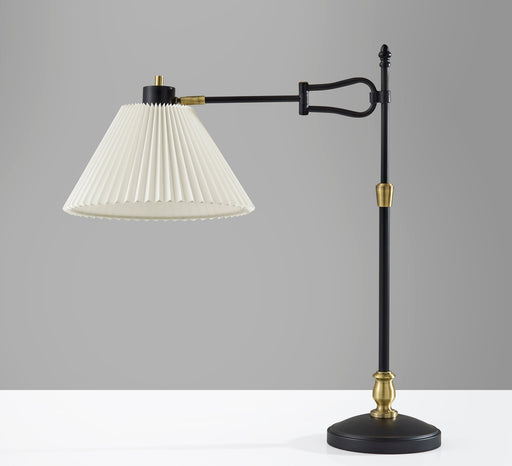 Elijah Swing-Arm Table Lamp in Black & Antique Brass