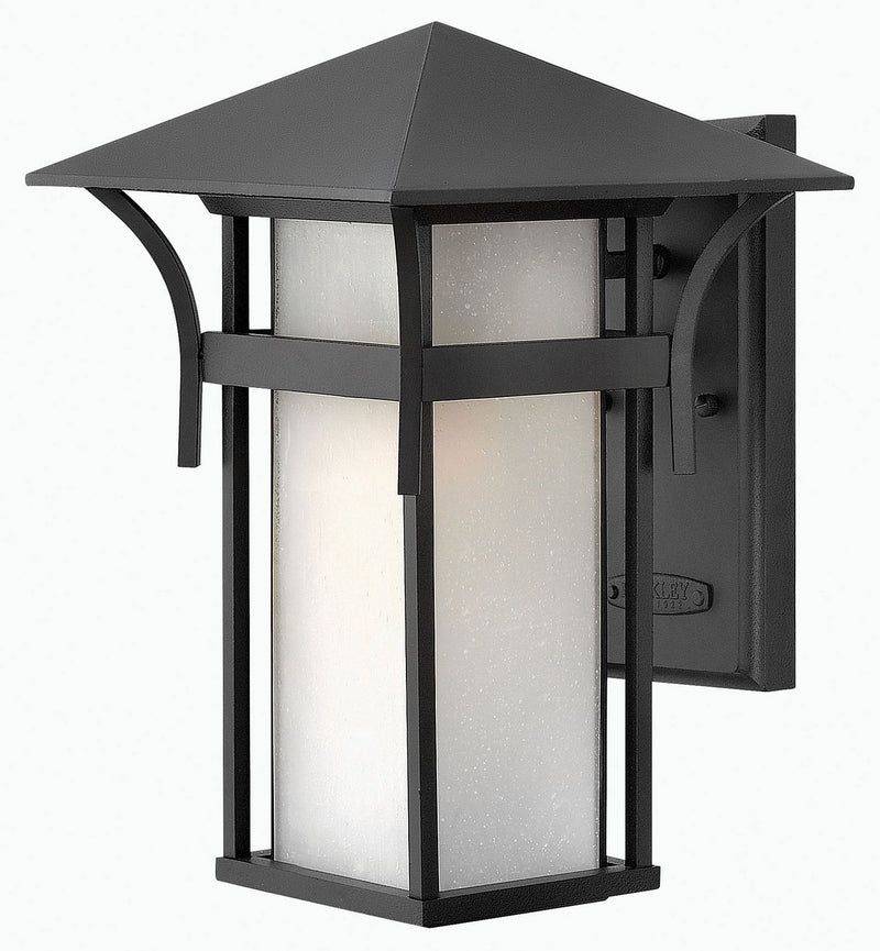 Harbor Medium Outdoor Wall Lantern in Satin Black