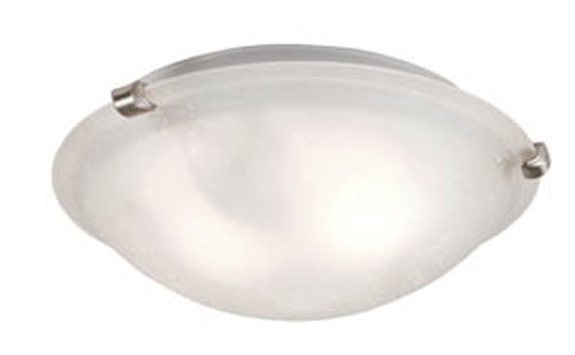 Constellation 2-Light Flushmount in Brushed Nickel with White Linen Glass