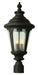 Commons 3-Light Postmount Lantern in Black with Clear Seeded Glass