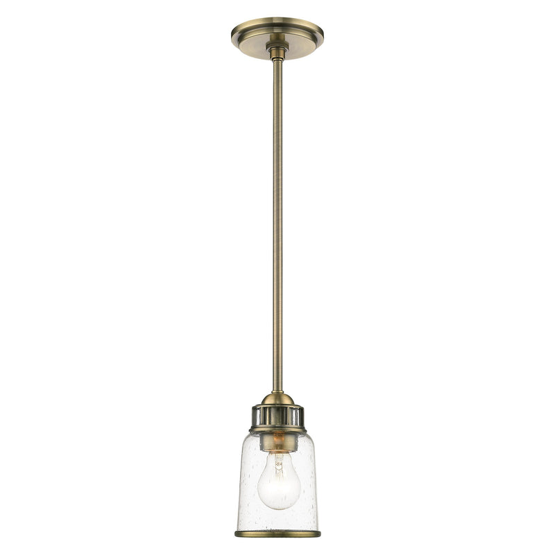 Lawrenceville Mini Pendant in Antique Brass