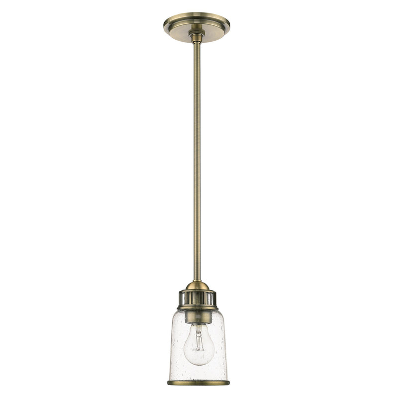 Lawrenceville Mini Pendant in Antique Brass