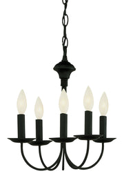 Candle 5-Light 19" Chandelier in Black