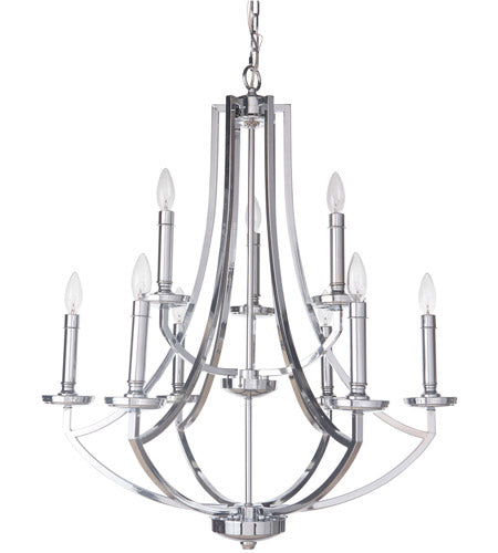 Hayden 9 Light 28.37" Chandelier in Chrome
