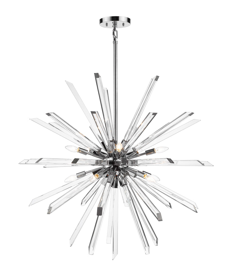 Burst 10 Light 41.5" Chandelier in Chrome