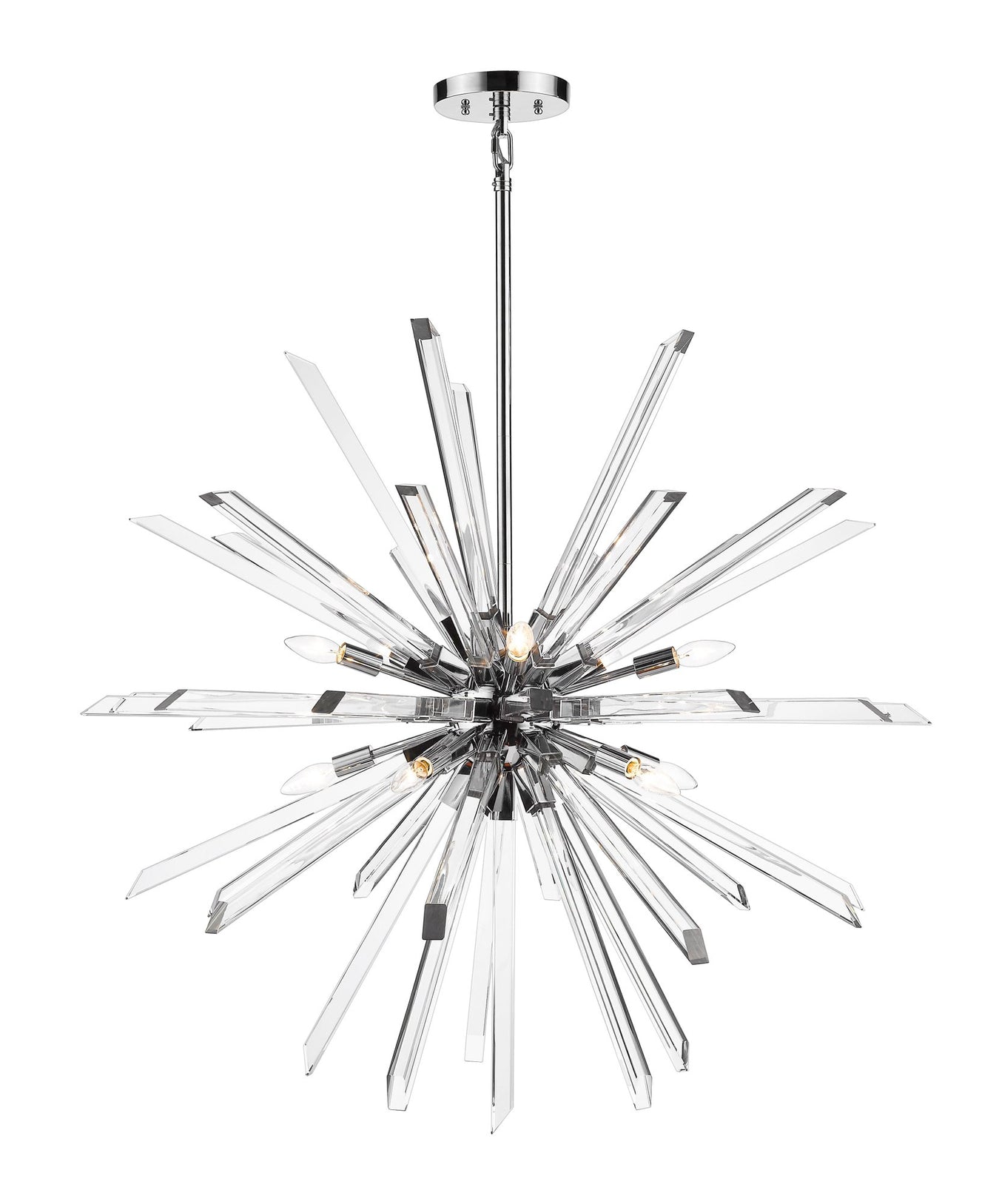 Burst 10 Light 41.5" Chandelier in Chrome