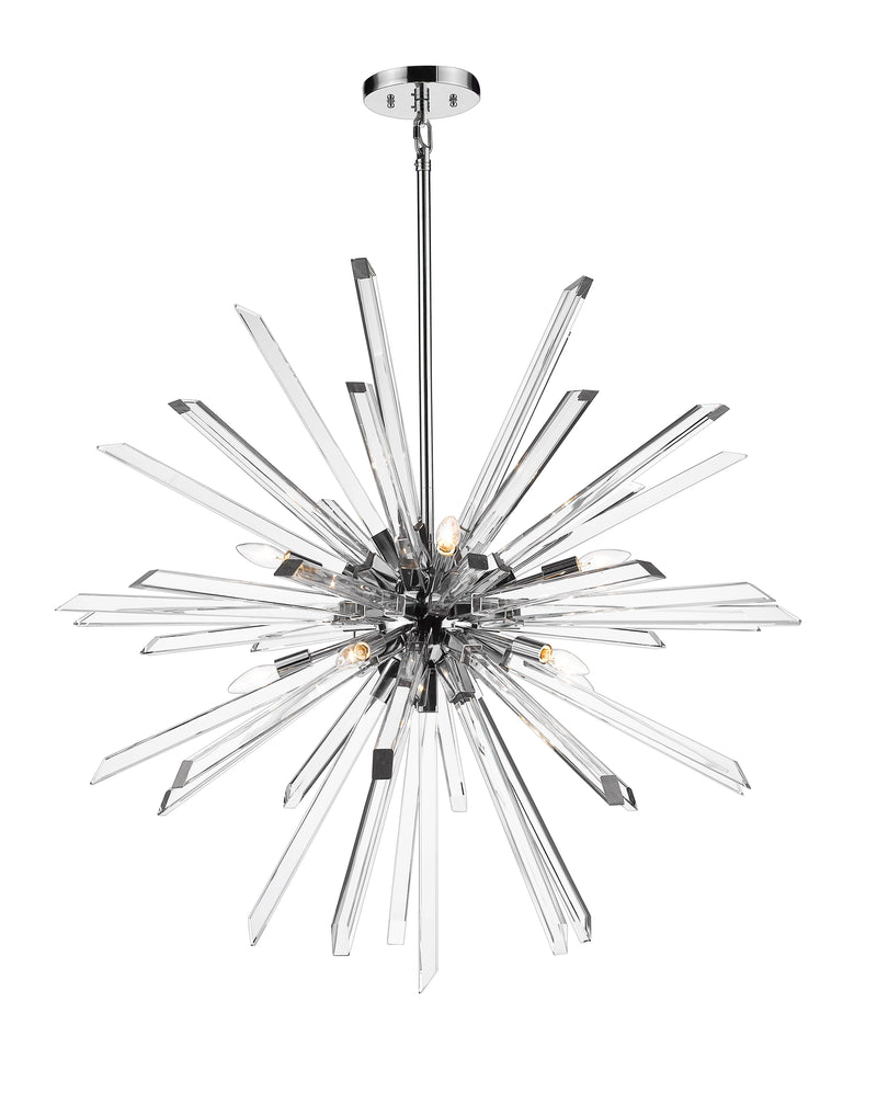 Burst 10 Light 41.5" Chandelier in Chrome