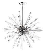 Burst 10 Light 41.5" Chandelier in Chrome