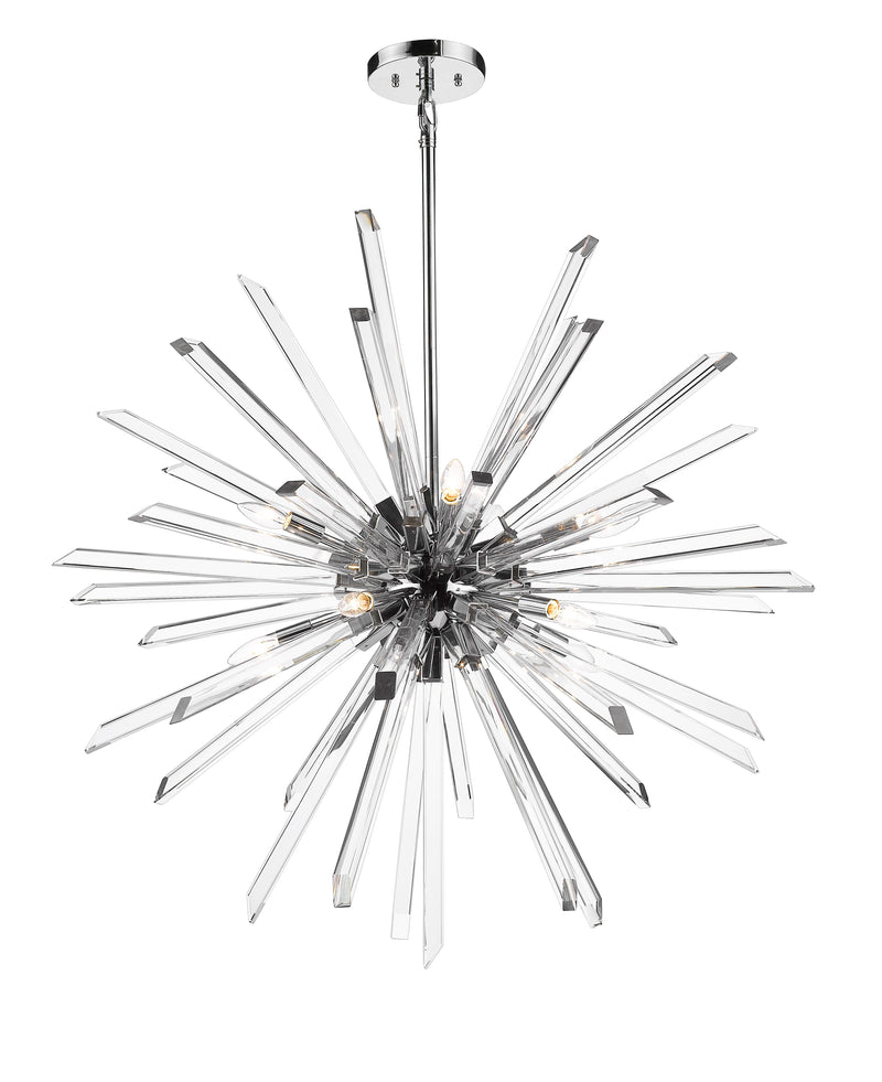 Burst 10 Light 41.5" Chandelier in Chrome