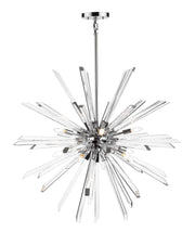 Burst 10 Light 41.5" Chandelier in Chrome