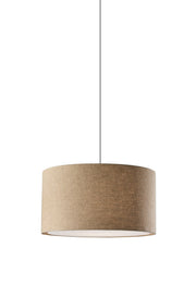 Harvest 20" Drum Pendant in Natural Textured Fabric