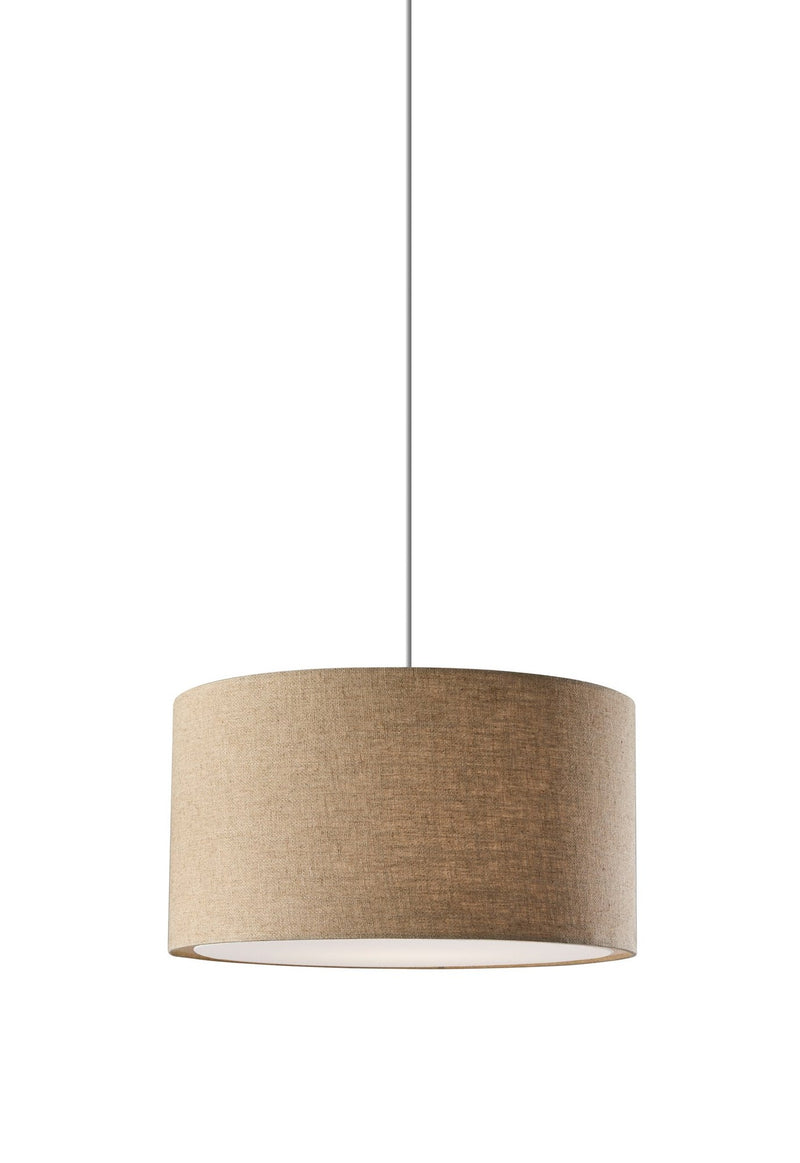 Harvest 20" Drum Pendant in Natural Textured Fabric