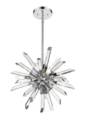 Burst 4 Light 21" Chandelier in Chrome