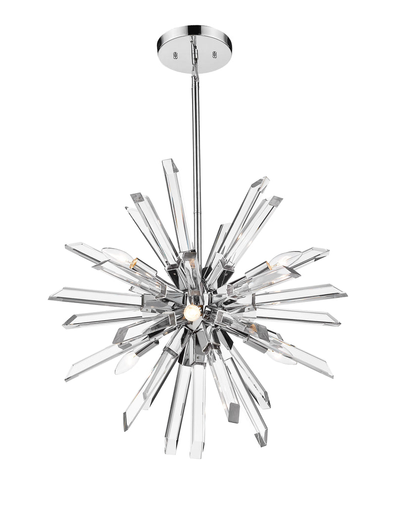 Burst 6 Light 24.75" Chandelier in Chrome