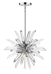 Burst 6 Light 24.75" Chandelier in Chrome