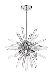 Burst 6 Light 24.75" Chandelier in Chrome