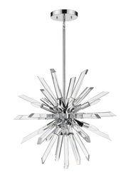 Burst 6 Light 24.75" Chandelier in Chrome