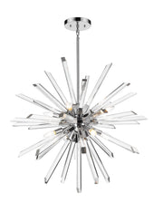 Burst 8 Light 33.25" Chandelier, 31.25" Tall in Chrome