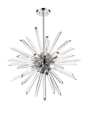 Burst 8 Light 33.25" Chandelier, 31.25" Tall in Chrome