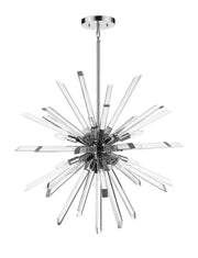 Burst 8 Light 33.25" Chandelier, 31.25" Tall in Chrome