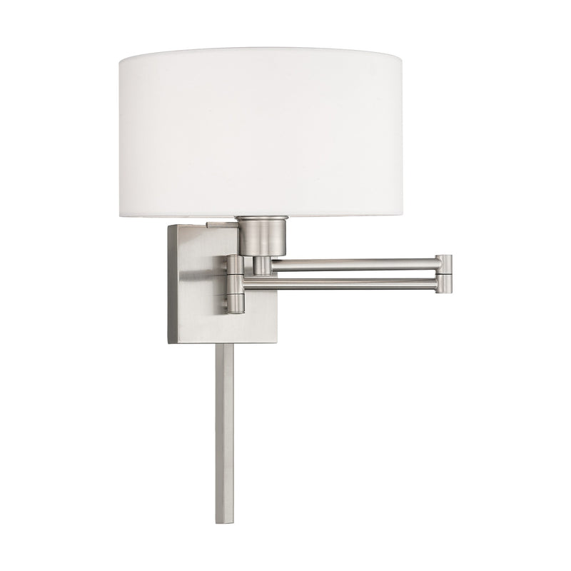 Swing Arm Wall Lamp with 11" Shade in Brushed Nickel