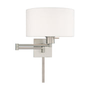 Swing Arm Wall Lamp with 11" Shade in Brushed Nickel