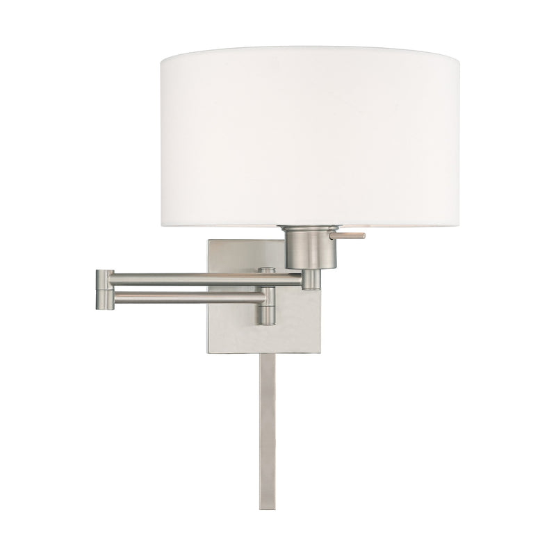 Swing Arm Wall Lamp with 11" Shade in Brushed Nickel