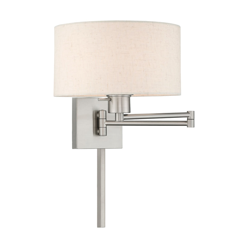 Swing Arm Wall Lamp with 11" Shade in Brushed Nickel