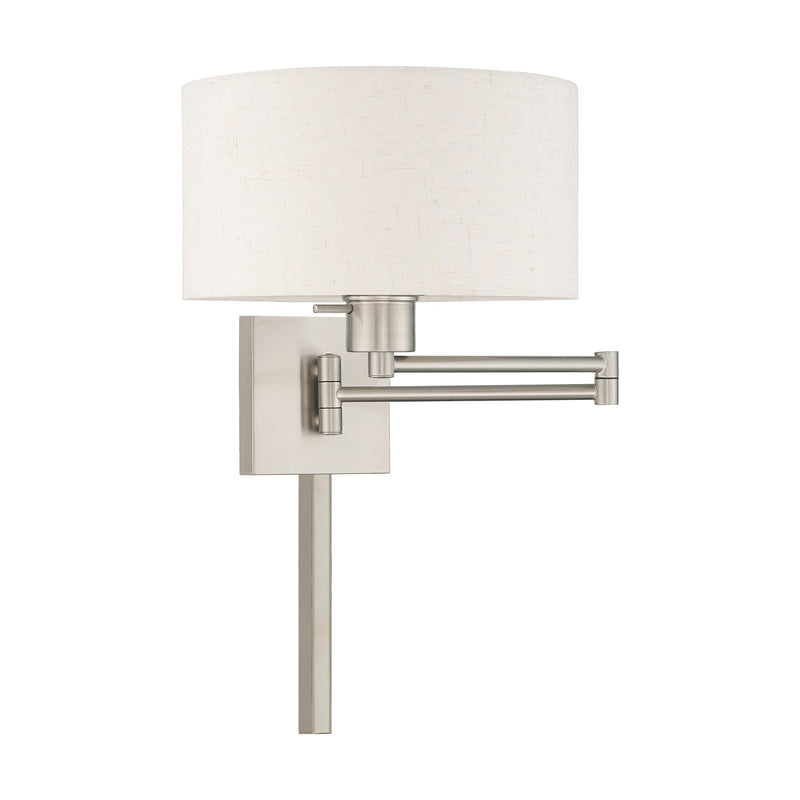 Swing Arm Wall Lamp with 11" Shade in Brushed Nickel