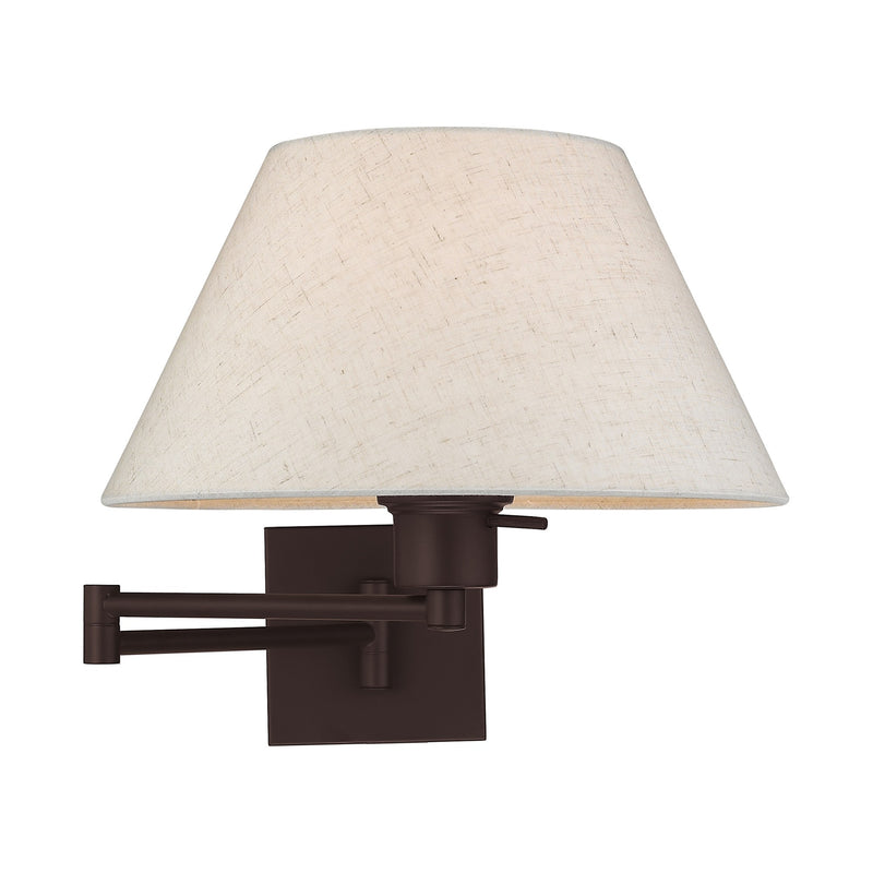 Swing Arm Wall Lamp with 13" Shade in Bronze