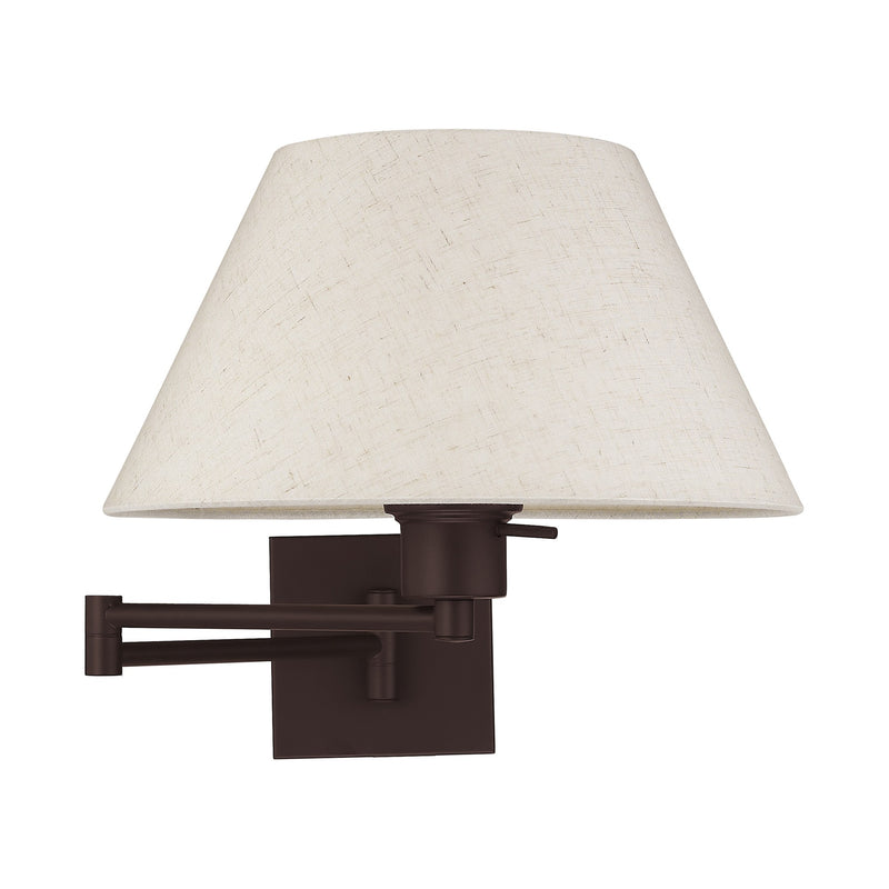 Swing Arm Wall Lamp with 13" Shade in Bronze