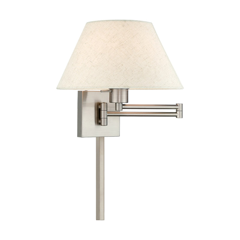Swing Arm Wall Lamp with 13" Shade in Brushed Nickel