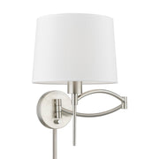 Swing Arm Wall Lamp with 10" Shade in Brushed Nickel