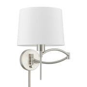 Swing Arm Wall Lamp with 10" Shade in Brushed Nickel