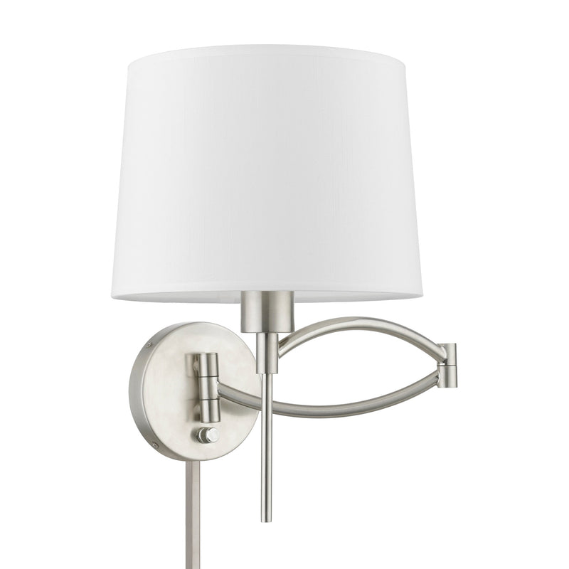 Swing Arm Wall Lamp with 10" Shade in Brushed Nickel