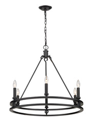 Dennison 6 Light Chandelier in Matte Black