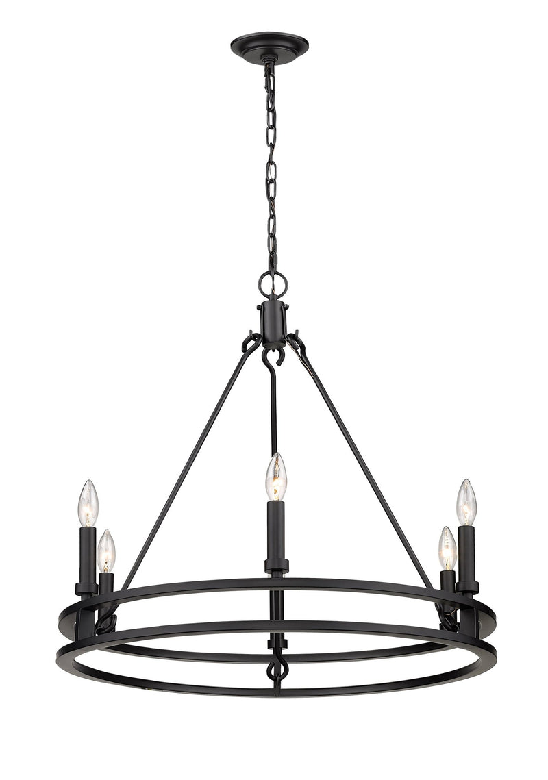 Dennison 6 Light Chandelier in Matte Black