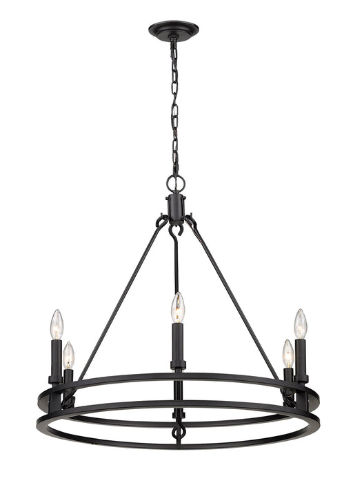 Dennison 6 Light Chandelier in Matte Black