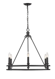 Dennison 6 Light Chandelier in Matte Black