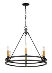 Dennison 6 Light Chandelier in Matte Black