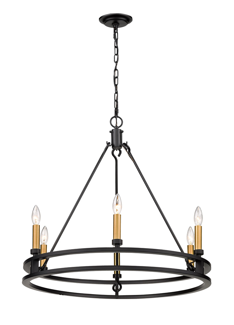 Dennison 6 Light Chandelier in Matte Black