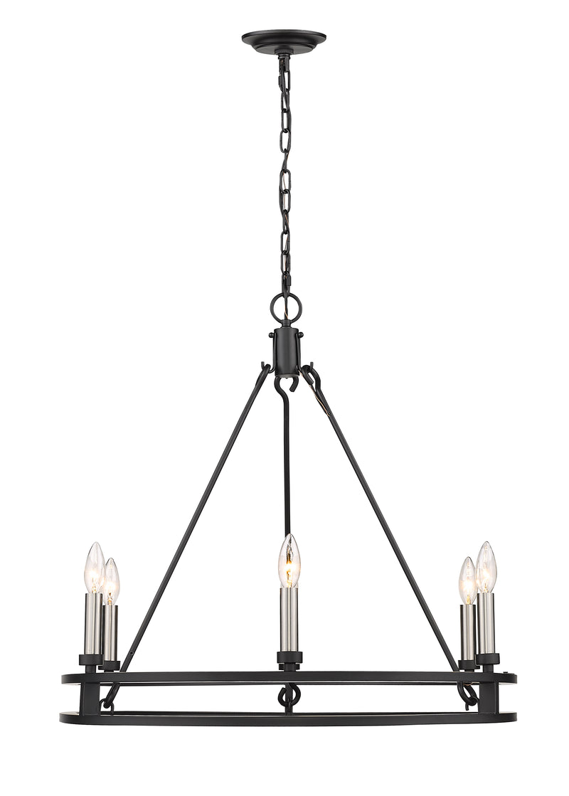 Dennison 6 Light Chandelier in Matte Black