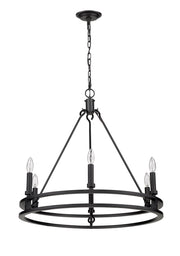 Dennison 6 Light Chandelier in Matte Black