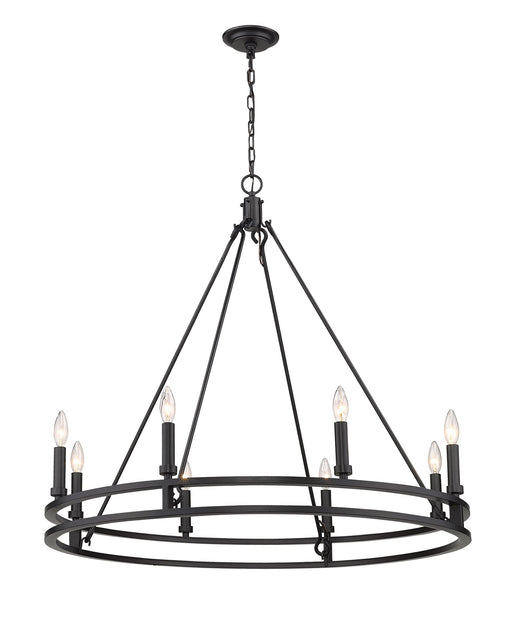 Dennison 8 Light 36" Chandelier in Matte Black
