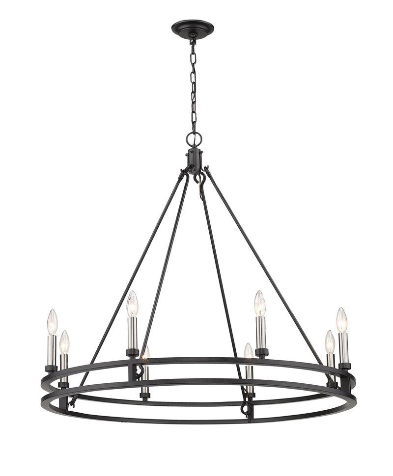 Dennison 8 Light 36" Chandelier in Matte Black
