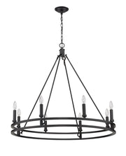 Dennison 8 Light 36" Chandelier in Matte Black