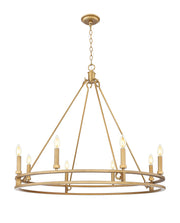 Dennison 8 Light 36" Chandelier in Signature Brass